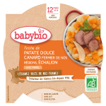 Babybio repas midi assiette festin patate douce canard et echalion + 12m bio 230g Babybio repas midi assiette festin patate douce canard et echalion + 12m bio 230g