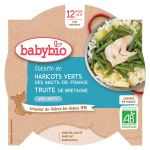 Babybio repas midi assiette haricots verts truite + 12m bio 230g