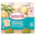 Babybio repas midi pot haricots verts pomme de terre colin + 6m bio 2 x 200g
