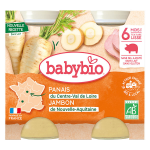Babybio repas midi pot panais jambon + 6m bio 2 x 200g