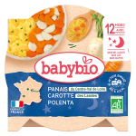 Babybio repas soir assiette panais carotte polenta + 12m bio 230g