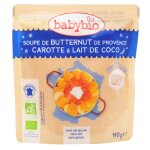Babybio repas soir sachet soupe butternut carotte lait de coco + 6m bio 190g Babybio repas soir sachet soupe butternut carotte lait de coco + 6m bio 190g