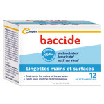 Baccide lingettes mains et surfaces 12 lingettes individuelles Baccide lingettes mains et surfaces 12 lingettes individuelles