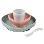 Baba coffret repas silicone 4 pices eucalyptus