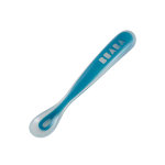 Baba cuillre 1er repas soft en silicone bleu