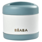 Baba portion pot de conservation inox isotherme bleu blanc 500ml