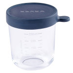 Baba portion pot de conservation en verre bleu fonc 250ml