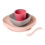 Béaba repas coffret silicone rose 4 pièces Béaba repas coffret silicone rose 4 pièces
