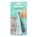 B�aba repas set de 4 cuilll�res silicone 1er �ge rainbow