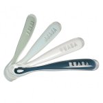 B�aba repas set de 4 cuilll�res silicone 1er �ge rainbow