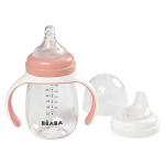 Baba tasse biberon d'apprentissage 2en1 rose 210ml