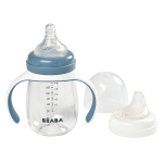 Baba tasse biberon d'apprentissage 2en1 windy bleu 210ml