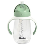 Béaba tasse paille anti - fuite poignées amovibles vert sauge 300 ml Béaba tasse paille anti - fuite poignées amovibles vert sauge 300 ml
