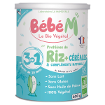 Bb m riz 3 en 1 prparation de crales  complment protinique + 10m bio 600g