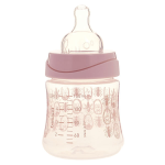 Bbisol biberon anti - colique silicone col large + 0m lapins rose 150ml