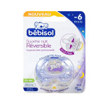 Bebisol sucette nuit rversible silicone violette ours - 6m