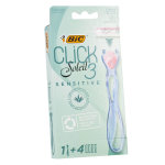 Bic click soleil 3 sensitive rasoir fminin 3 lames mobiles kit 1 manche + 4 recharges