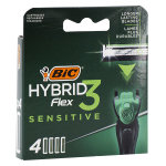 Bic hybrid flex 3 sensitive rasoir peaux sensibles 4 recharges