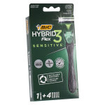 Bic hybrid flex 3 sensitive rasoir peaux sensibles kit 1 manche + 4 recharges Bic hybrid flex 3 sensitive rasoir peaux sensibles kit 1 manche + 4 recharges