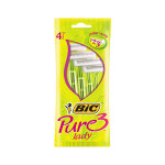 Bic pure 3 lady rasoirs jetables 3 lames 4 units