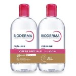 Bioderma cr�aline h2o eau micellaire d�maquillante lot de 2 x 500ml