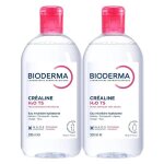 Bioderma cr�aline h2o ts eau micellaire peaux sensibles tr�s s�ches - lot de 2 x 500ml