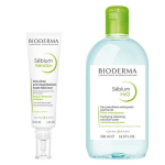 Bioderma sebium duo h2o eau micellaire 500ml + cr�me soin de jour kerato + 40ml