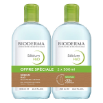 Bioderma sbium h2o solution micellaire peaux mixtes  grasses lot de 2 x 500ml