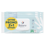 Biolane expert - lingettes pure water - non parfumes - lot de 3 x 60 units