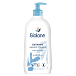 Biolane - gel corps & cheveux - peaux sensibles - cheveux fins - bb - 750ml