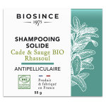 Biosince 1975 shampooing solide antipelliculaire cade & sauge rhassoul bio 55g