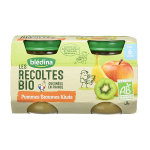 Blédina les récoltes bio pot compote pommes bananes kiwi + 6m 2 x 130g Blédina les récoltes bio pot compote pommes bananes kiwi + 6m 2 x 130g