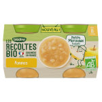 Blédina les récoltes bio pot compote pomme + 8m 2 x 130g Blédina les récoltes bio pot compote pomme + 8m 2 x 130g
