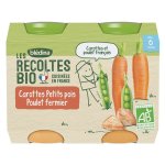 Bldina les rcoltes bio pot petits pois poulet + 6m 2 x 200g