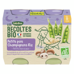 Bldina les rcoltes bio pot petits pois champignons riz + 8m 2 x 200g