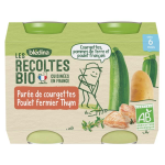 Blédina les récoltes bio pot purée de courgettes poulet fermier thym + 6m 2 x 200g Blédina les récoltes bio pot purée de courgettes poulet fermier thym + 6m 2 x 200g