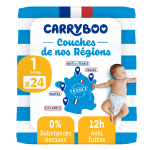 Carryboo couches de nos régions taille 1 (2 - 5kg) Carryboo couches de nos régions taille 1 (2 - 5kg)
