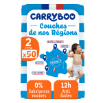 Carryboo couches ultra absorbantes 12h anti - fuite taille 2 (3 - 6kg)