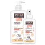 Cattier kids fleur de guimauve bio douche 2 en 1 500ml + spray dmlant 200ml