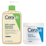 Cerave routine corps peaux sches huile lavante 473ml & baume hydratant 454g