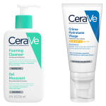 Cerave routine visage peaux grasses gel moussant 236ml & crme hydratante visage spf30 52ml