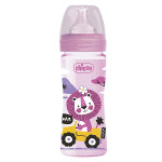 Chicco biberon bien - tre dbit moyen + 2m rose 250ml