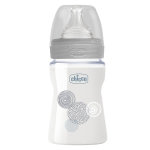 Chicco biberon bien - tre en verre dbit lent + 0m 150ml