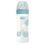 Chicco biberon bien - tre en verre dbit lent + 0m bleu 240ml