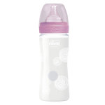 Chicco biberon bien - tre en verre dbit lent + 0m rose 240ml