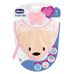 Chicco anneau de dentition fresh bib bavoir + 4m rose Chicco anneau de dentition fresh bib bavoir + 4m rose