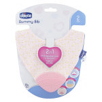 Chicco anneau de dentition gummy bib bavoir + 2m rose Chicco anneau de dentition gummy bib bavoir + 2m rose
