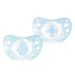 Chicco physio forma air 0 - 6m silicone lot de 2 + boite de strilisation bateau avion