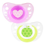 Chicco physio forma air sucette silicone + 6m coeur pomme lot de 2 + boite de strilisation