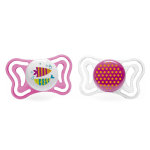 Chicco physio forma light sucette silicone + 16m poisson points lot de 2 + boite de st�rilisation